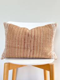 Brown Tribal Hemp Hand Woven Natural Dye Color Pillow Cover - thumbnail 1