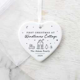 Personalised 1st Christmas in New Home Gift, First Keepsake, Road Name Ornament, Bauble Decoration - thumbnail 3