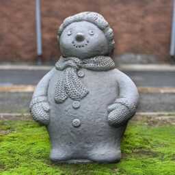 Concrete Snowman Ornament Stone Christmas Sculpture Winter Garden Figurine Cement Snow Figure Outdoor Holiday Decoration Gift - thumbnail 1
