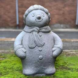 Concrete Snowman Ornament Stone Christmas Sculpture Winter Garden Figurine Cement Snow Figure Outdoor Holiday Decoration Gift - thumbnail 4