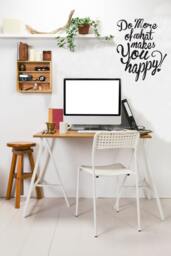 Do More Happy Quote - Vinyl Wall Decal, Inspirational Art - thumbnail 1