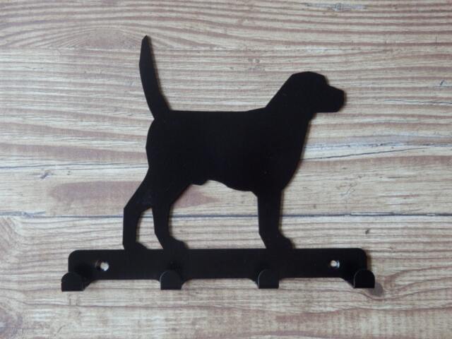 Labrador - Tail Up Silhouette Key Hook Rack - Metal Wall Art - image 1