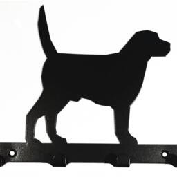 Labrador - Tail Up Silhouette Key Hook Rack - Metal Wall Art - thumbnail 4