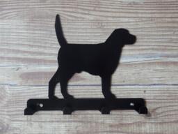 Labrador - Tail Up Silhouette Key Hook Rack - Metal Wall Art - thumbnail 1