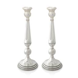 Sabbath Extra Large Sterling Silver Candlesticks & Matching Tray Classic Filigree Rim - Traditional Judaica Wedding Gift - thumbnail 3