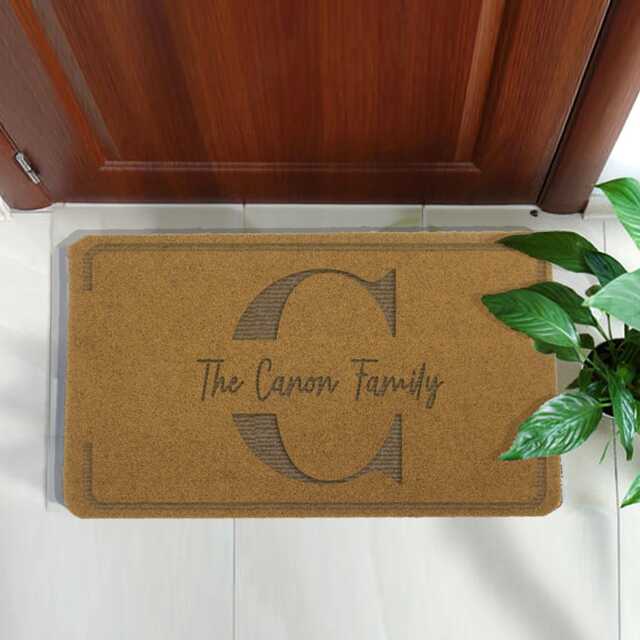 Personalized Family Name Doormat Engraved Entryway Mat - image 1