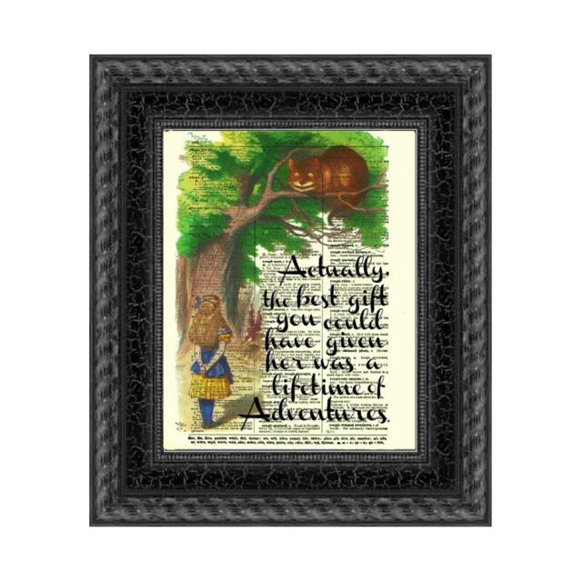 Alice in Wonderland Print Upcycled 1897 Dictionary Art - image 1