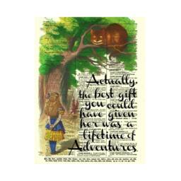 Alice in Wonderland Print Upcycled 1897 Dictionary Art - thumbnail 3