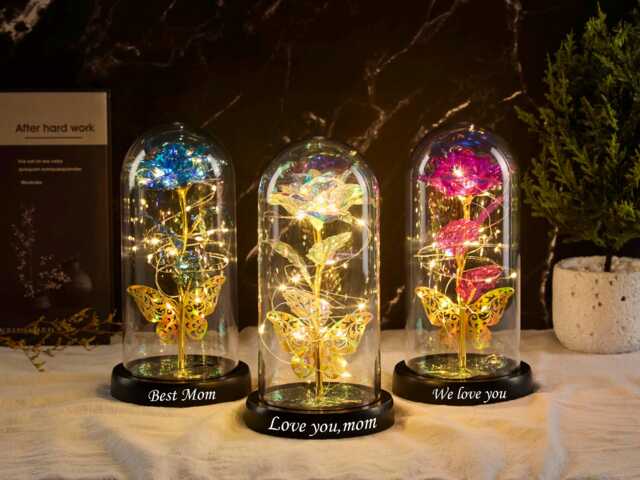 Personalized Rose Led Light, Custom Galaxy Light, Mother's Day Gift, Eternal Rose, Gift For Her/Mom, Anniversary Gift - image 1