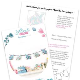 Circus Bunnyting Bunting Diy Kit - Plush Kit Bunnies Rabbits Home Decor Bunny Decoration Nursery - thumbnail 2