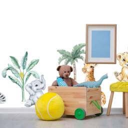 Nursery Wall Decals Safari Animals - Removable Watercolor Stickers - thumbnail 3
