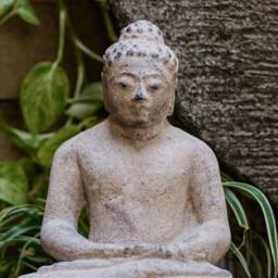 Meditating Buddha 9 Inch/22 cm, Mini Buddha, Statue, Concrete Figurine, Garden Decor, Outdoor Housewarming - thumbnail 3