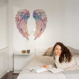 Multicoloured Angel Wings Wall Stickers - Large Vinyl Art For Home, Bedroom, Living Room, Or Retail Spaces - thumbnail 2