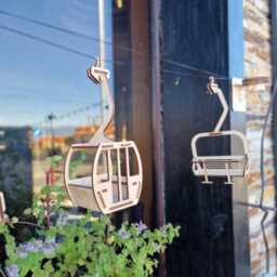 Laser Cut Wood Ski Lift Decor Set, Alpine Cabin Wall Art - thumbnail 4