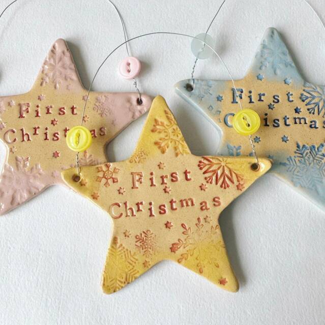 First Christmas Star Ornament. Made in Wales, UK. Free UK Postage - image 1