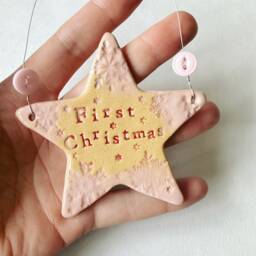First Christmas Star Ornament. Made in Wales, UK. Free UK Postage - thumbnail 3