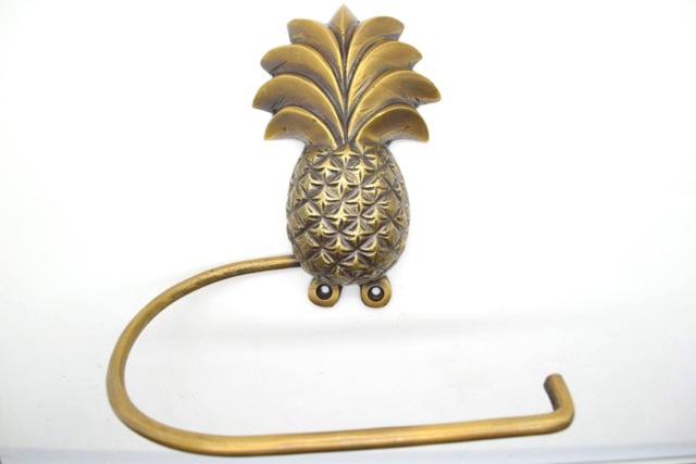 Pineapple Bathroom Decor. Loo Roll Holders Made From Solid Brass Supplied With Fitting Screws.choose 5 Designs - image 1