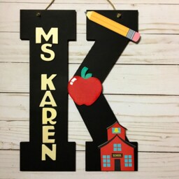 Personalized Teacher Door Hanger - Wooden Wall Decor For Classroom Gift Decoration School - thumbnail 3