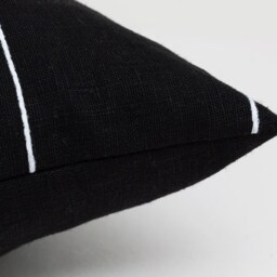 Black & White Linen Cushion Cover, Pillow Cover With Pin Stripes, Scandinavian Throw Case, Oversized - thumbnail 3