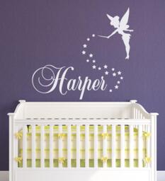 Personalized Fairy Name Wall Decal Girls Nursery Decor P146 - thumbnail 1