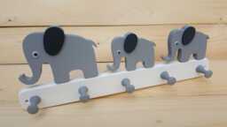 Children's Wardrobe Wooden Elephant Wall Hook Children's Room Rail Coat