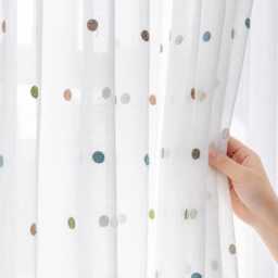 Colourful Circle Dots Custom Curtain Made To Measure Tulle Voile Sheer - thumbnail 2