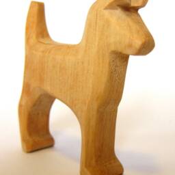 Hand-Carved Alder Wood Terrier Dog Figurine - thumbnail 2