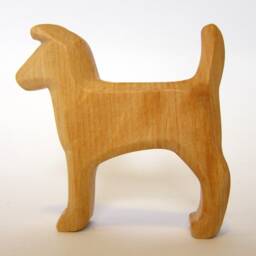 Hand-Carved Alder Wood Terrier Dog Figurine - thumbnail 3