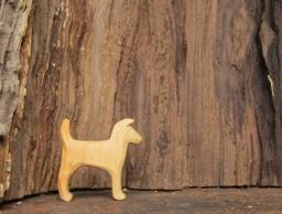 Hand-Carved Alder Wood Terrier Dog Figurine - thumbnail 1