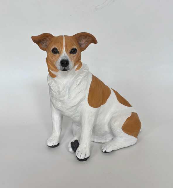 Custom Pet Memorial Sculpture Clay Dog Portrait, Urn Option - image 1