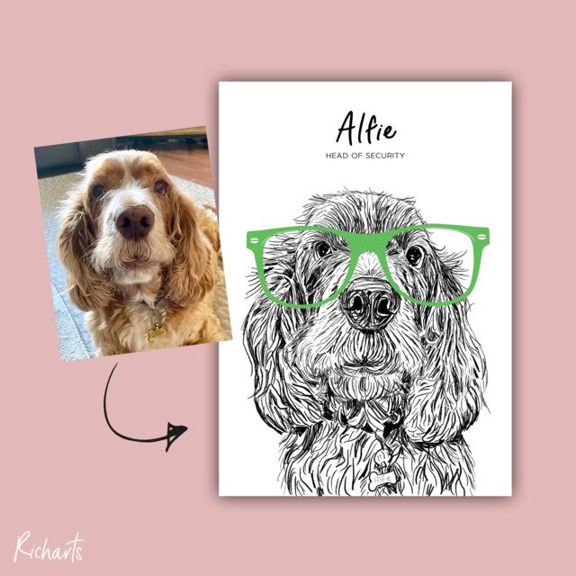 Personalised Dog Portrait, Custom Portrait, Print, Portraits, Pet Personalised Pets - image 1