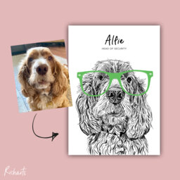 Personalised Dog Portrait, Custom Portrait, Print, Portraits, Pet Personalised Pets - thumbnail 1