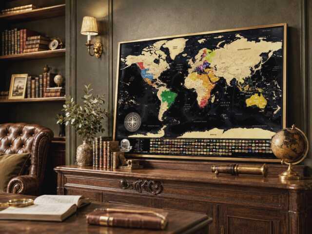 Scratch Off World Map - Travel Tracker Poster Gift For Travelers Wall Art Bucket List Adventure - image 1