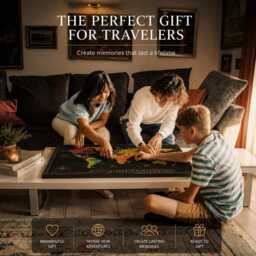 Scratch Off World Map - Travel Tracker Poster Gift For Travelers Wall Art Bucket List Adventure - thumbnail 2