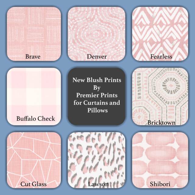 Blush Pink Premier Prints Curtains, Slub Cotton Canvas, Linen Look, Custom Length - image 1