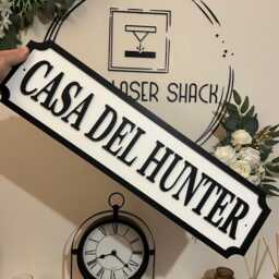 Casa Del Surname - Street Sign 3D Look -Personalised Wall Mount Mdf Home Decor Gift Birthday Wedding Christmas Family -3 Sizes - thumbnail 2