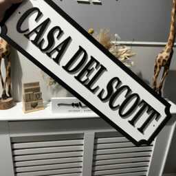 Casa Del Surname - Street Sign 3D Look -Personalised Wall Mount Mdf Home Decor Gift Birthday Wedding Christmas Family -3 Sizes - thumbnail 4