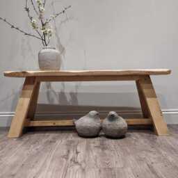 Reclaimed Wood Bench - Rustic Entryway Farmhouse Hallway Solid Shoe - thumbnail 3