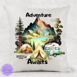 Personalised Camping Pillow Family Caravan Decor, Motorhome Gift - thumbnail 1
