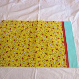 French Retro Pillow Case - Standard Cafe Croissant Flowers - thumbnail 2