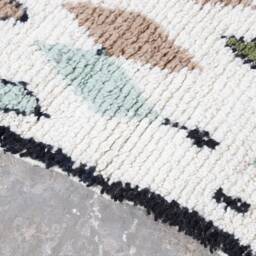 Handwoven Moroccan Berber Wool Runner Rug Abstract Geometric Hallway Rug - thumbnail 4