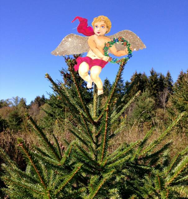 Gold Glitter Cherub Personalized Angel - Multi-Use 10''x 12'' Diy Customize Great For Baby's 1st Christmas Tree Topper - Light Skin Angel - image 1