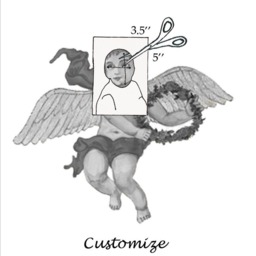 Gold Glitter Cherub Personalized Angel - Multi-Use 10''x 12'' Diy Customize Great For Baby's 1st Christmas Tree Topper - Light Skin Angel - thumbnail 4