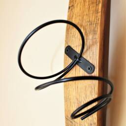 Wooden Oak Wine Barrel Stave Rack Wall Mounted - 3 Bottle Holder - thumbnail 3