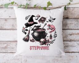 Halloween Witches Brew Cushion, 45cm Soft Feel Pillow, Custom Witchy Home Decor, Gothic Spooky Season Throw Pillow - thumbnail 1