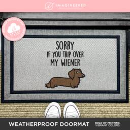Sorry If You Trip Over My Wiener - Outdoor Dog Mat Lover Doormat Funny Welcome Dachshund Washable Rug Dogs