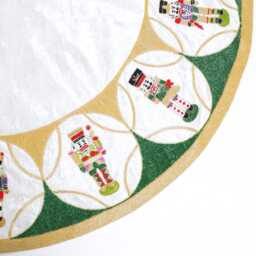 Nutcracker Christmas Tree Skirt 60 Inch Extra Large White Velvet Tree Skirt Decorations - thumbnail 3