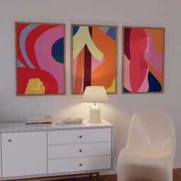 Set Of 3 Art Prints - Modern Abstract Wall Minimalist Home Decor Contemporary Living Room Gallery Free Delivery - thumbnail 2