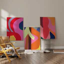 Set Of 3 Art Prints - Modern Abstract Wall Minimalist Home Decor Contemporary Living Room Gallery Free Delivery - thumbnail 1