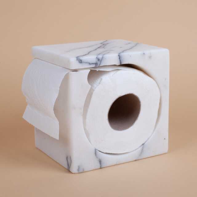 Handmade Lilac Marble Toilet Paper Holder Unique Bathroom Decor - image 1